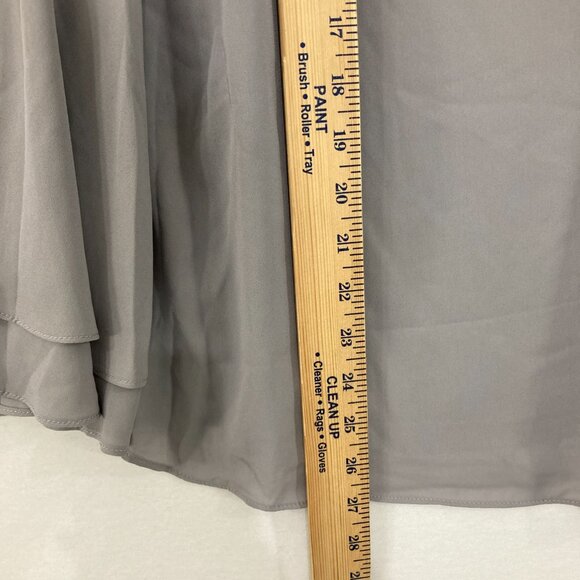 New Grace Large Gray V Neck Flare Sleeve Popover Blouse Romantic Elegant - Picture 5 of 8